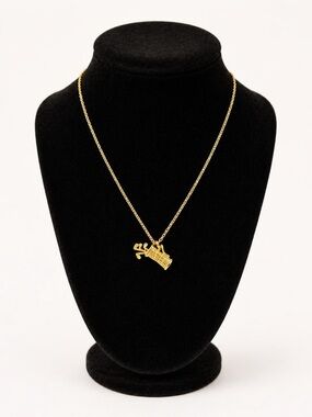 Vintage Givenchy Gold Tone Bamboo Pendant Necklace | Signed Designer Jewelry